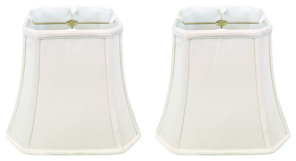 Royal Designs Square Cut Corner Bell Lamp Shade, White, 5"x10"x8.75", Set of 2