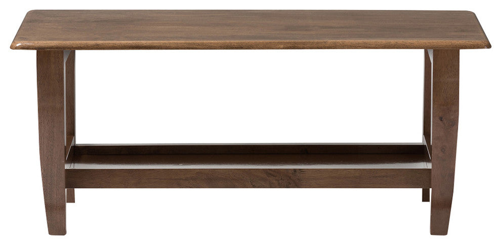 Pierce Mid-Century Modern Walnut Finished Brown Wood Coffee Table