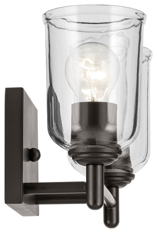 Shailene 12.5" 2-Light Vanity Light With Clear Glass, Olde Bronze