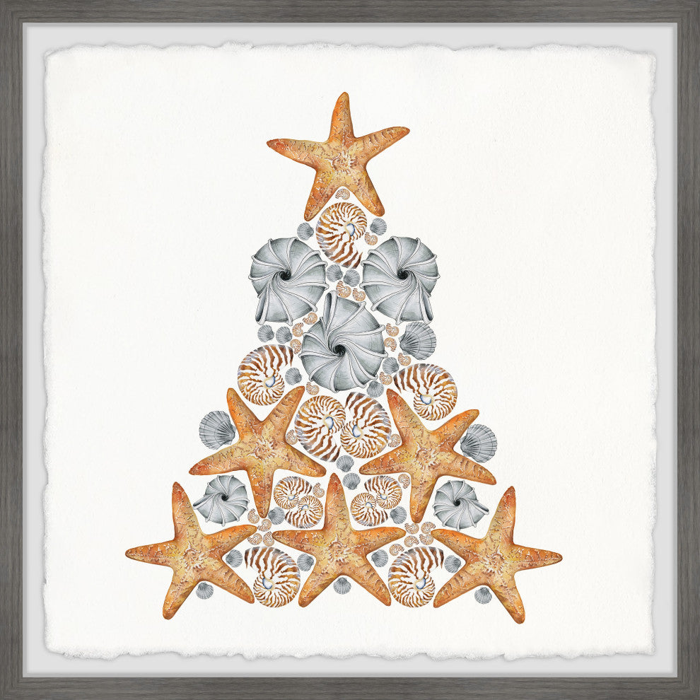 "Nautical Christmas Tree" Framed Painting Print, 24x24