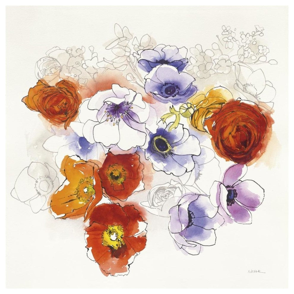 "Spring Fleurs" Digital Paper Print by Shirley Novak, 42"x42"