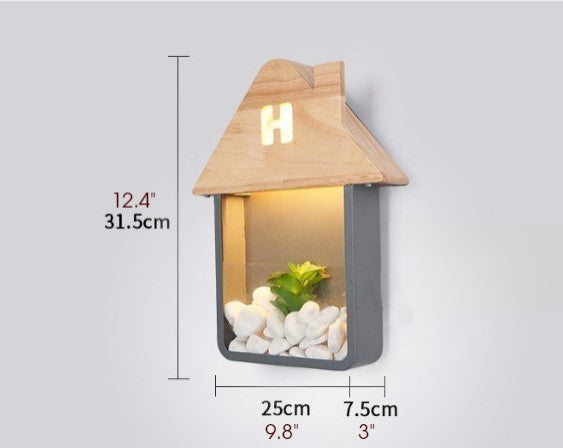 Telde | House shaped LED Wall Lamp for Kids Room, Green