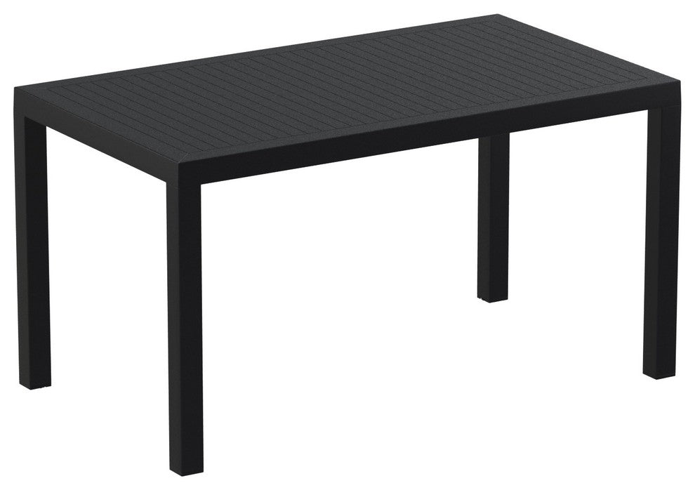 Artemis Resin Rectangle Dining Set With 6 Arm Chairs, Black