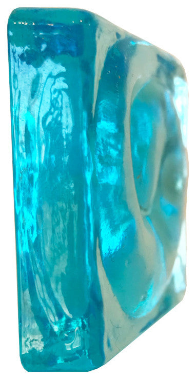 2x2 Snails Hand Poured Glass Tile, Aqua