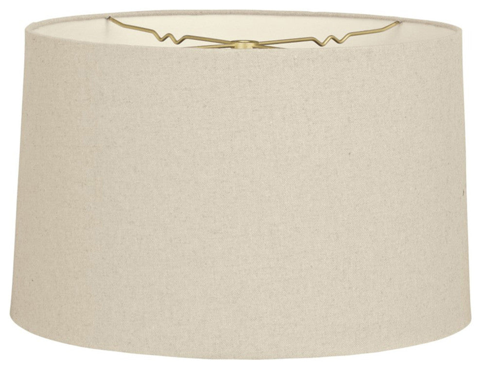 Royal Designs Shallow Drum Hardback Lampshade, Linen Beige, 13"x14"x9"