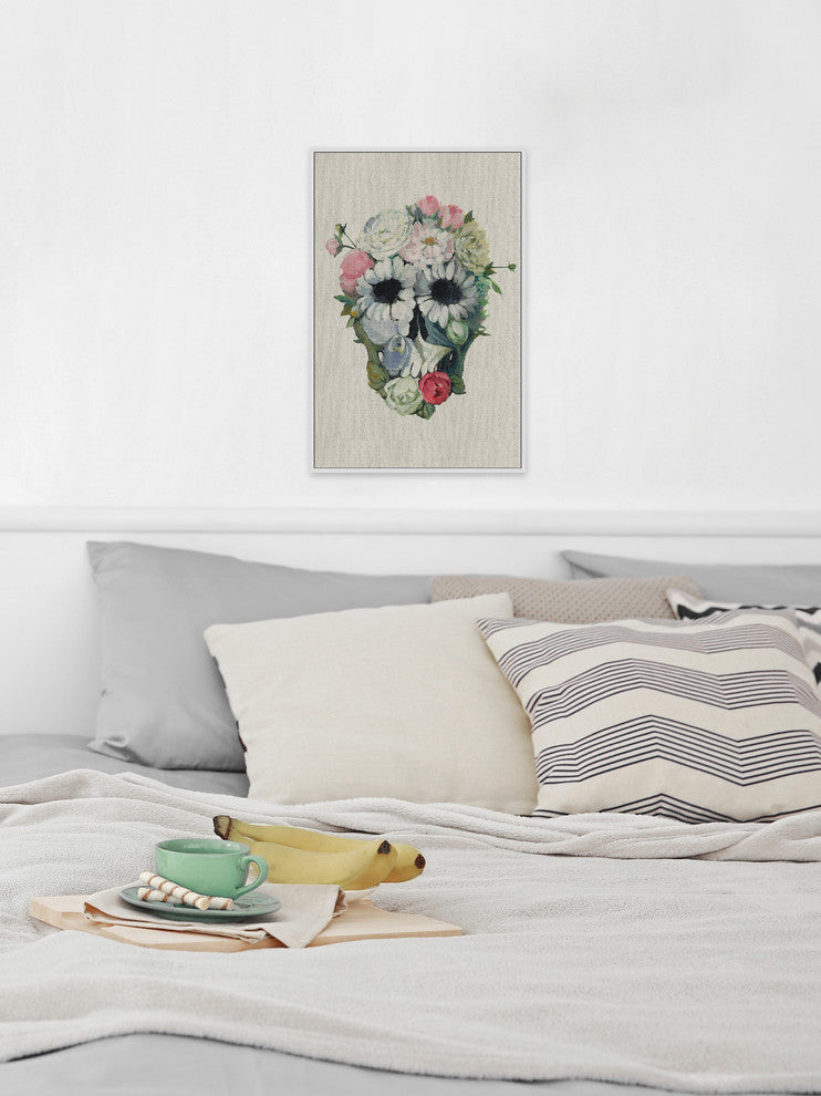 "Fancy Floral" Floater Framed Painting Print on Canvas, 12"x18"