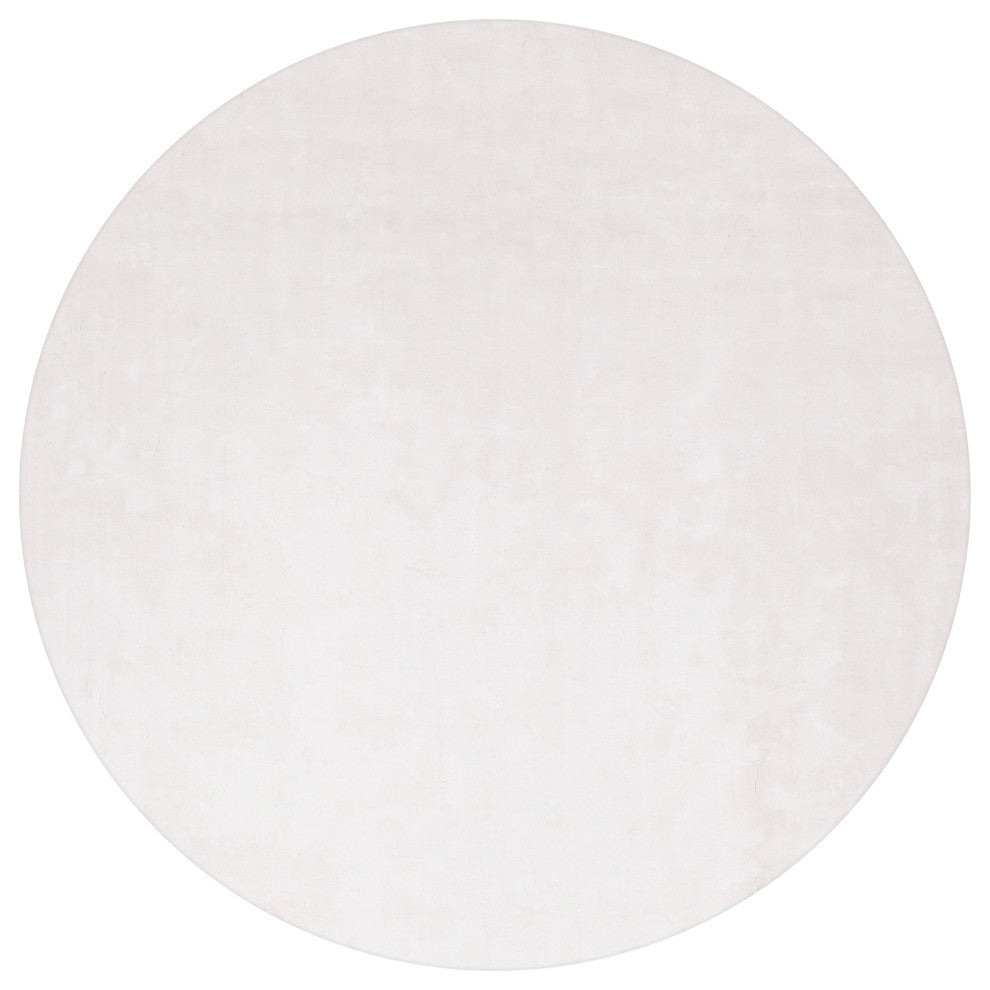 Gloria Contemporary Area Rug, White, 7'9" Round