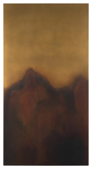 Rios Gold and Red Painted With Acid Wash Metal Wall Art