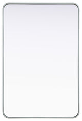Home Living Contour Metal Rectangle Mirror 28x42, Silver