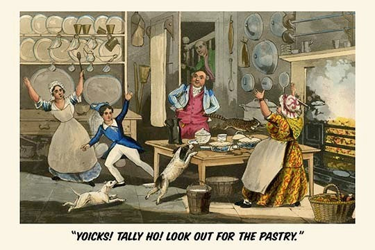 Yoiks Talley Ho! Look Out for The Pastry - Gallery Wrapped Canvas Art 28" x 42"