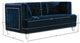 Lucas Velvet Upholstered Loveseat, Navy
