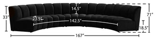 Infinity Channel Tufted Velvet Modular Chair, Black, 5 Piece