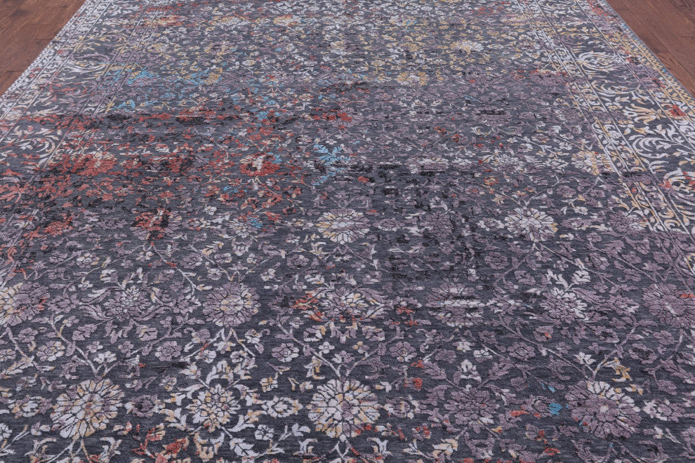 Persian Wool and Silk Hand-Knotted Rug 9' 11" X 13' 11" Q7059