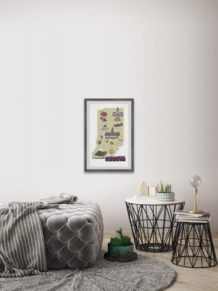 "Visit Indiana" Framed Painting Print, 12x18