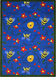 Kid Essentials Rug, Bee Attitudes, 7'8"x10'9", Blue
