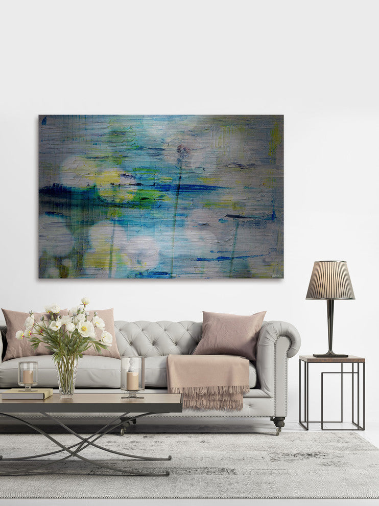 "Dandy Puff Lights" Painting Print on Brushed Aluminum, 45"x30"