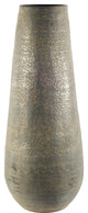 31" Rustic Gray and Gold Textured Ceramic Floor Vase