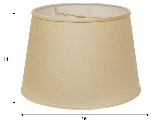 16" Parchment Biege Rounded Empire Slanted Linen Lampshade