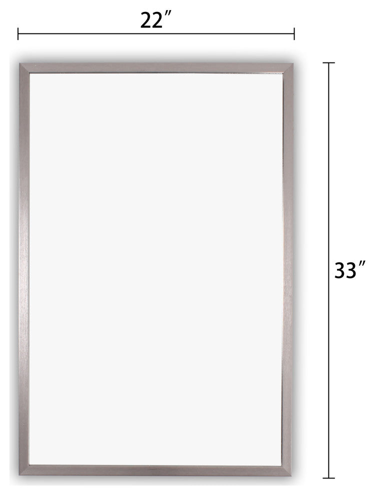 Chloe's Reflection Chrome Finish Rectangular Framed Wall Mirror