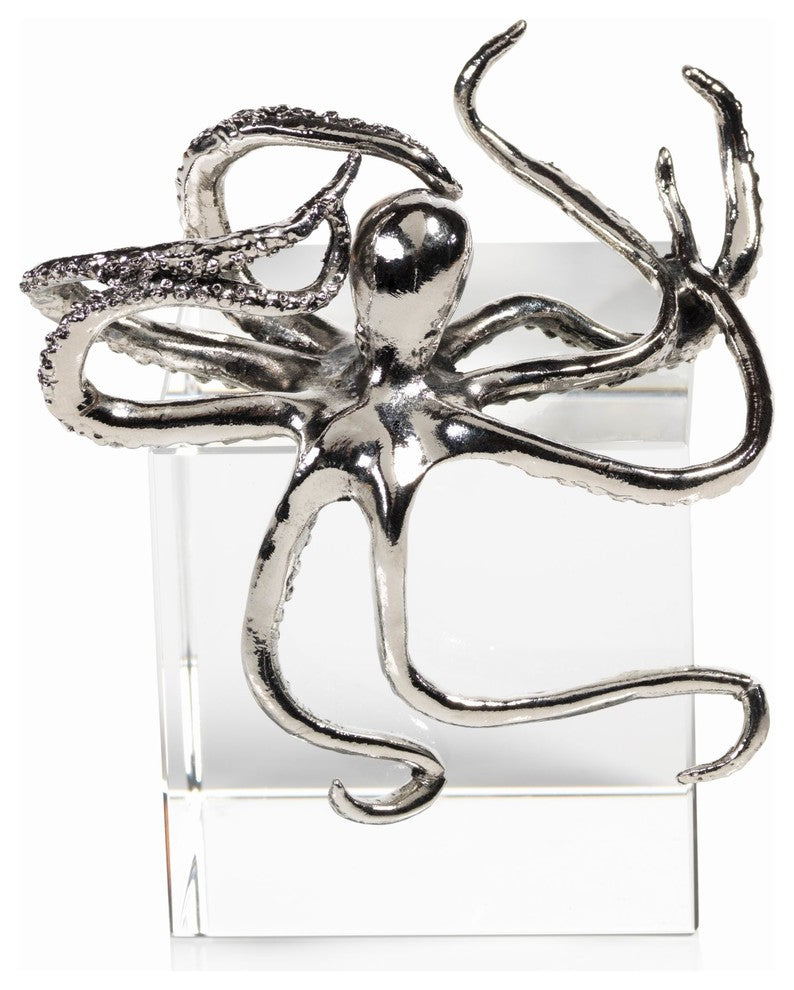 Decorative Octopus Figurine, Silver