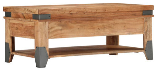 vidaXL Coffee Table End Table Accent Side Table Solid Wood Acacia 43.3 Inch