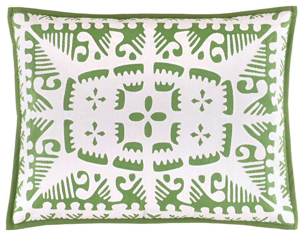 Knight Wood Cutwork Olive Sham, King