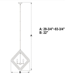 Brady 22" 4 Light Pendant Black and Satin Brass