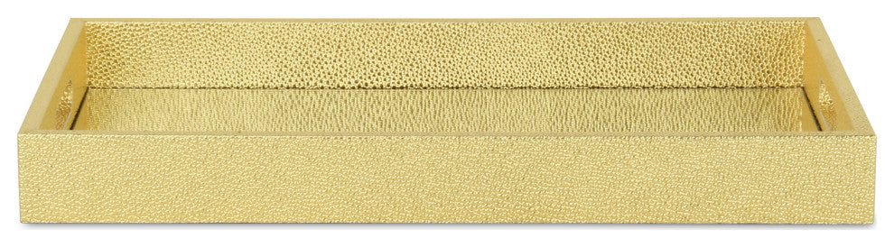 Labai Faux Shagreen, Mirrored Tray, Gold