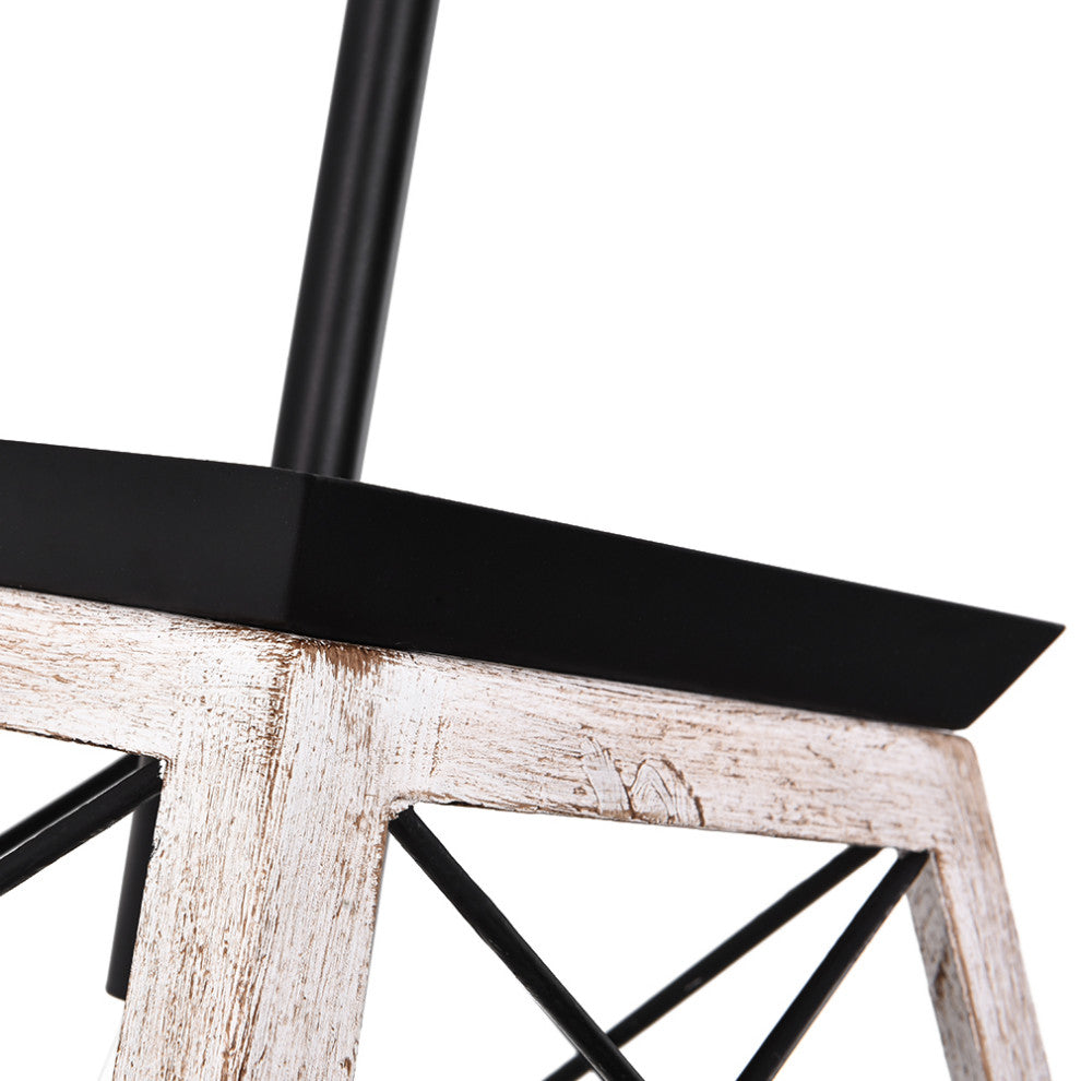 Rustic 1-Light Single Rectangle Pendant Light, White