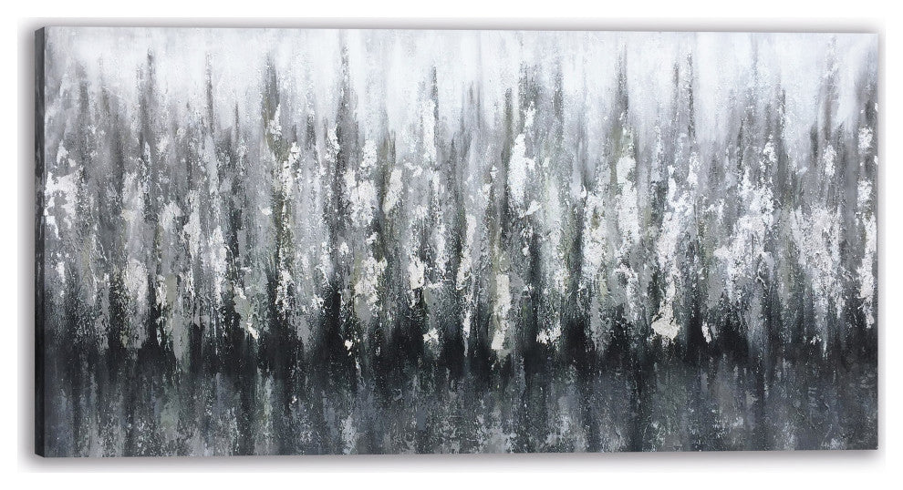Whispering Shades - Abstract Textured Monochrome Modern Art, Canvas Wall Art