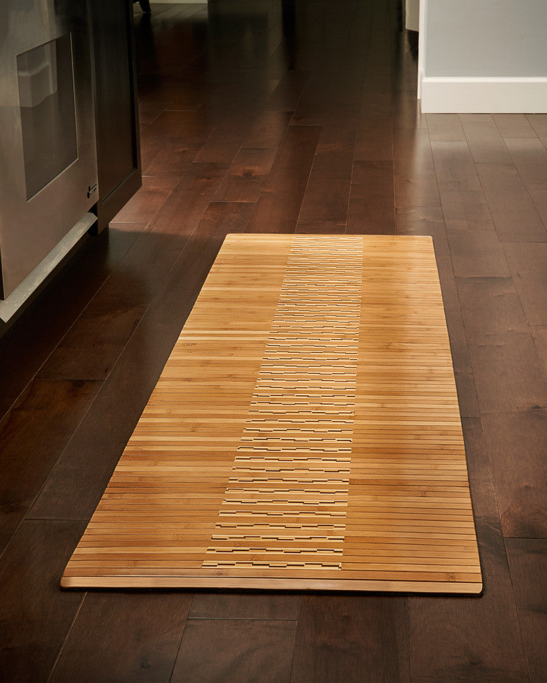 Nevis Bamboo Kitchen and Bath Mat, Natural, 20"x72"
