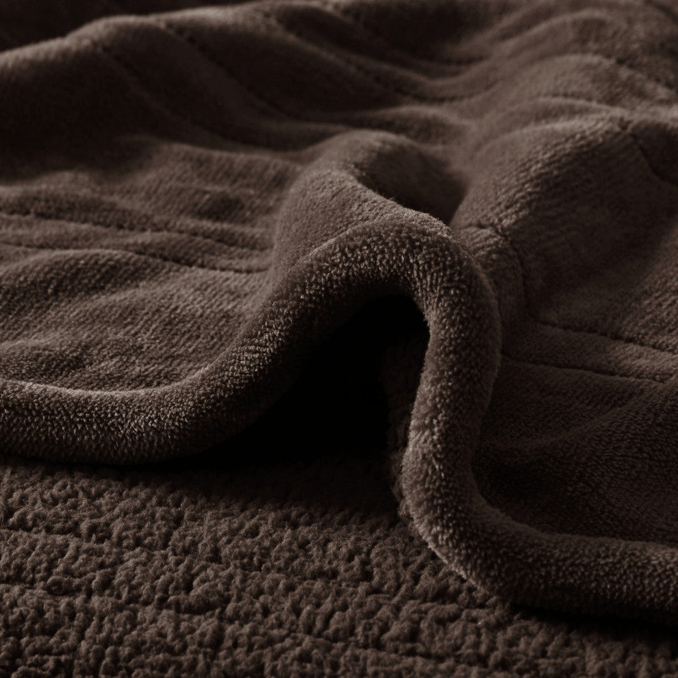 Beautyrest Solid Microlight Heated Blanket, Chocolate, Full
