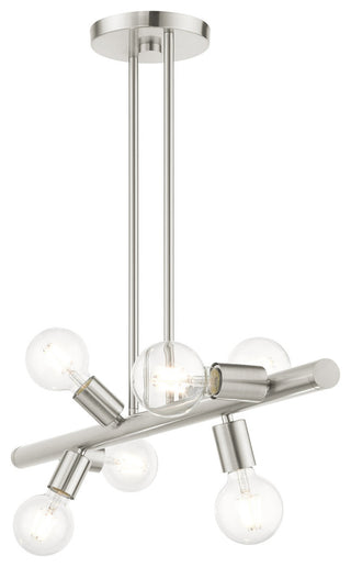 Brushed Nickel Modern, Urban, Scandinavian, Linear Chandelier