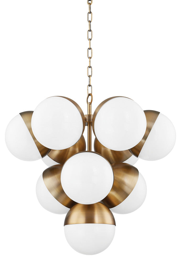 7-Light Chandelier, Patina Brass