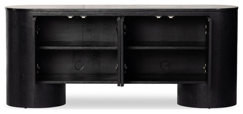 Giovani Media Console-Black Marble
