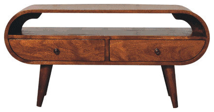 Chestnut Circular TV Stand