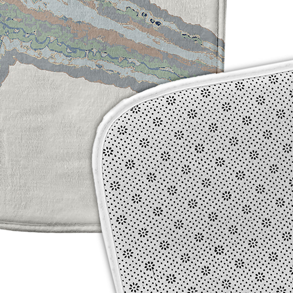 34" x 21" Large Starfish Bathmat, Pretty Grey