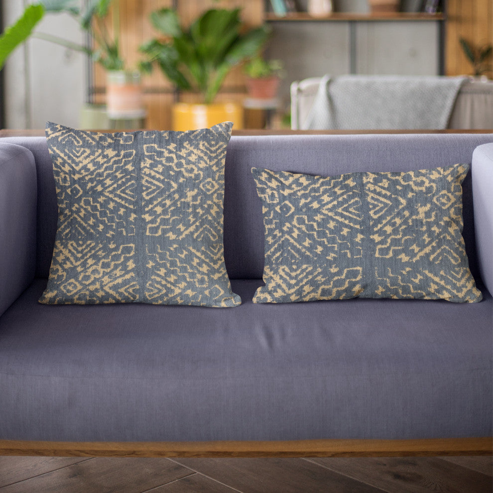 Plutus Blue Diamonds Luxury Throw Pillow, 20"x20"