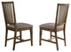 Venus Antique Natural Oak Slat Back Dining Chairs, Set of 2