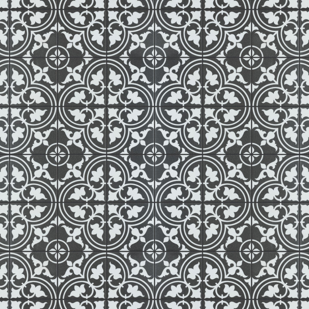 Harmonia Classic Ceramic Floor and Wall Tile, Classic Black