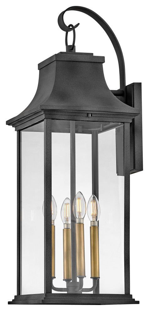 Hinkley Adair Large Wall Mount Lantern, Aged Zinc