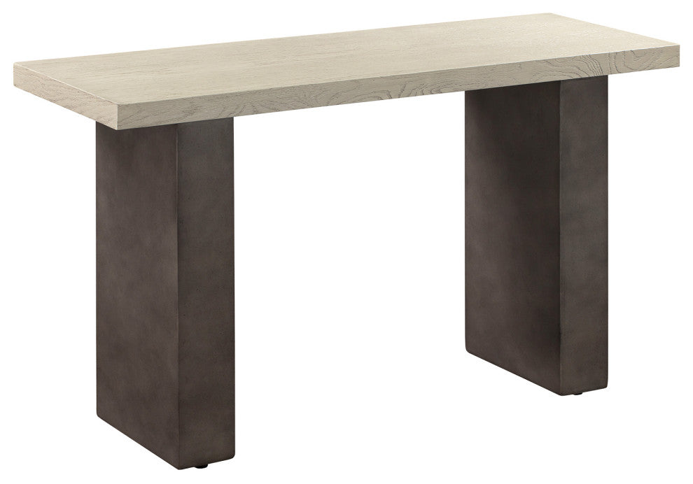 Abbey Concrete and Grey Oak Wood Console Table