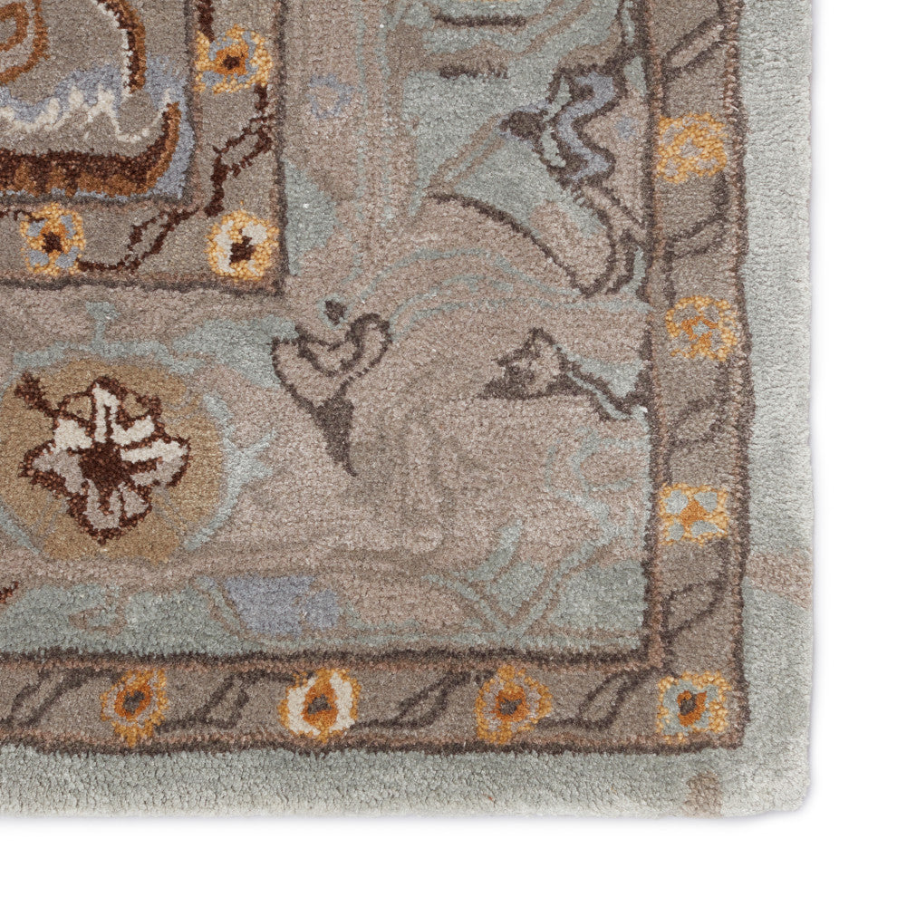 Raisa Handmade Medallion Gray/ Gold Area Rug 8'X10'