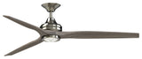 Fanimation Spitfire 72" Fan/LED Light, Brushed Nickel, Brushed Nickel/Weathered Wood Blades