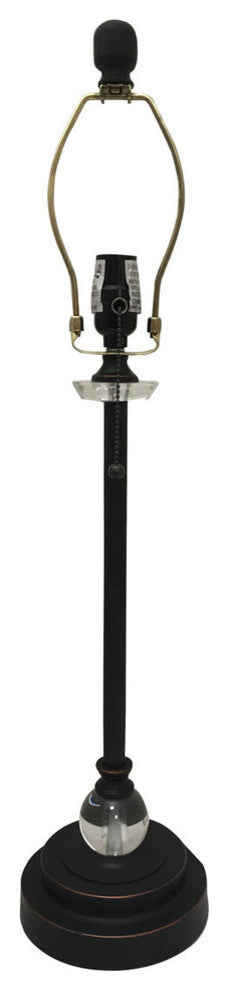 28" Crystal Lamp With Mosaic Stained Glass Shade, Oil Rubbed Bronze, Single
