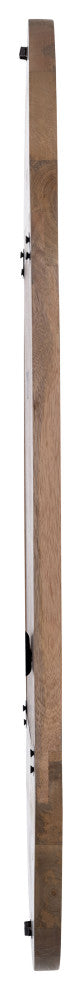 Wood, 34"Lx18"W Oval Mirror, Brown