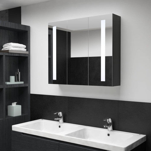 vidaXL Cabinet LED Lighted Bathroom Vanity Mirror Storage Medicine Cabinet