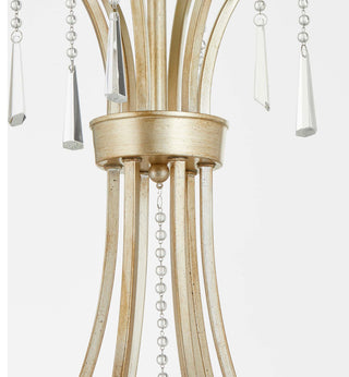 Quorum International 628-6 Malin 6 Light 32"W Crystal Empire - Antique Silver