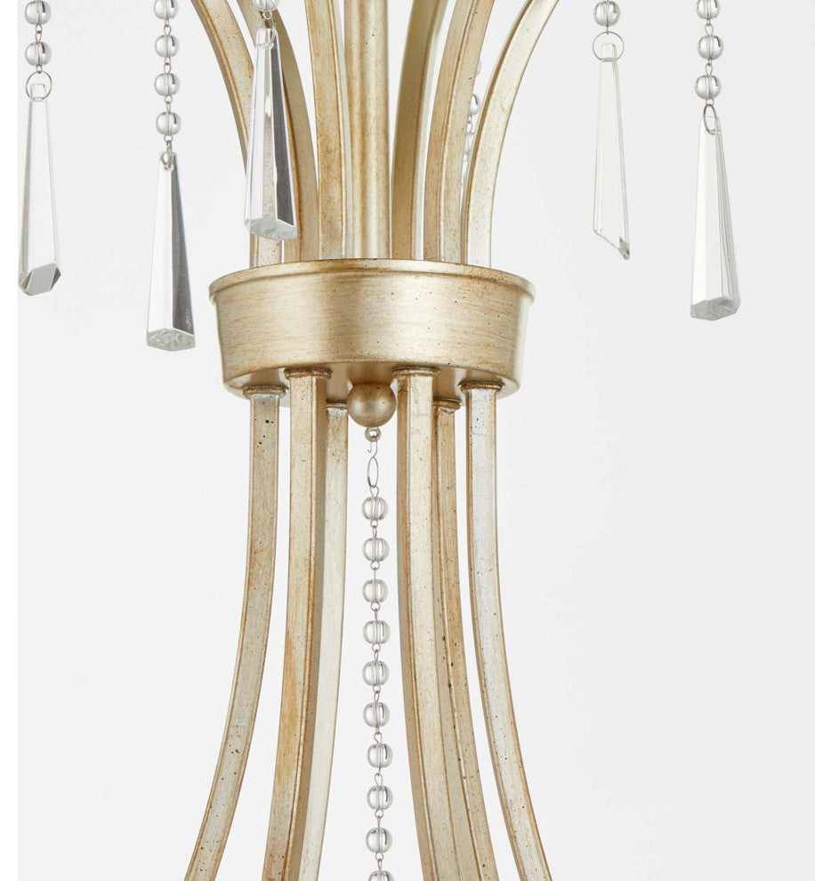 Quorum International 628-6 Malin 6 Light 32"W Crystal Empire - Antique Silver