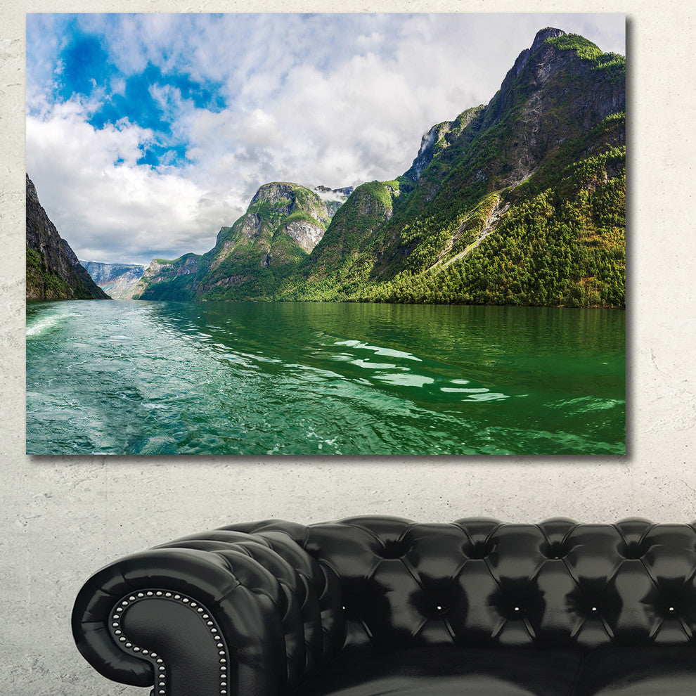 Green Lake Sognefjord Norway, Landscape Canvas Art Print, 60x40